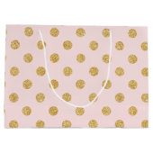 Elegant roze en goudglitter pols patroon groot cadeauzakje (Achterkant)