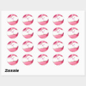 Elegant roze en goudgrijs Stone Wedding Classic Ronde Sticker (Vel)