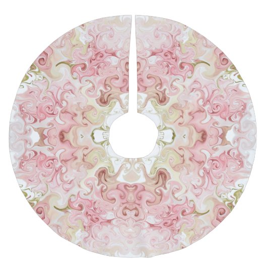 Elegant roze en goudmarmer kerstboom rok (Voorkant)