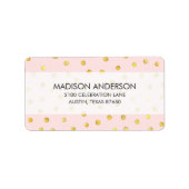 Elegant roze en goudolie Confetti Stippen patroon Etiket (Voorkant)
