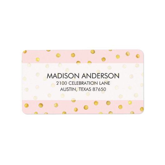 Elegant roze en goudolie Confetti Stippen patroon Etiket (Voorkant)