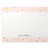 Elegant roze en goudolie Confetti Stippen patroon Notitieblok (Voorkant)
