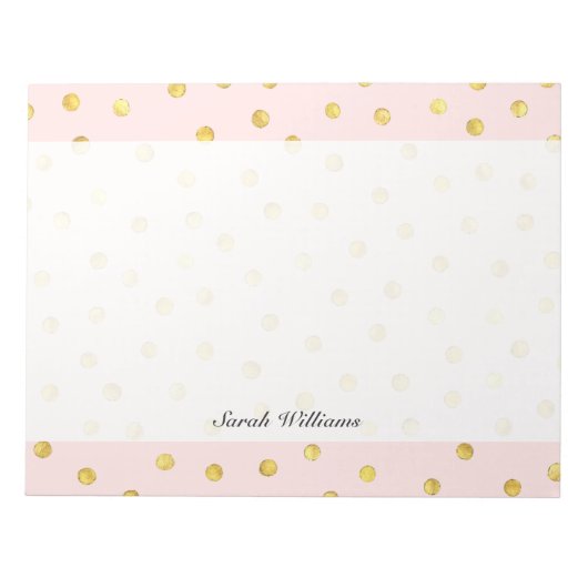 Elegant roze en goudolie Confetti Stippen patroon Notitieblok (Voorkant)