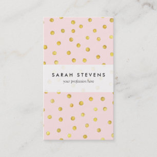 Elegant roze en goudolie Confetti Stippen patroon Visitekaartje