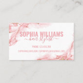 Elegant roze en goudvloeistof Waterverf Inkt Klantenkaartje (Achterkant)