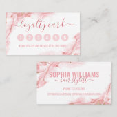 Elegant roze en goudvloeistof Waterverf Inkt Klantenkaartje (Voorkant / Achterkant)