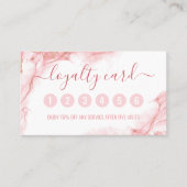 Elegant roze en goudvloeistof Waterverf Inkt Klantenkaartje (Voorkant)