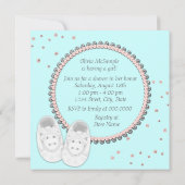 Elegant roze en grijs Baby shower Kaart (Achterkant)