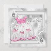 Elegant roze en grijs Baby shower Kaart (Voorkant)