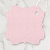 Elegant Roze en Grijs Eerste Communie voor Meisje Bedankjes Labels (Achterkant)