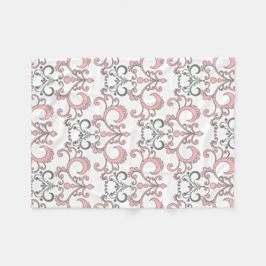 Elegant roze en grijs fleece deken (Voorkant (Horizontaal))