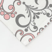 Elegant roze en grijs fleece deken (Hoek)