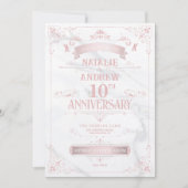 Elegant Roze en Grijs Jubileum Invitation Kaart (Voorkant)