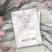 Elegant Roze en Grijs Jubileum Invitation Kaart