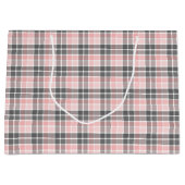 Elegant roze en grijs large cadeautasje (Voorkant)