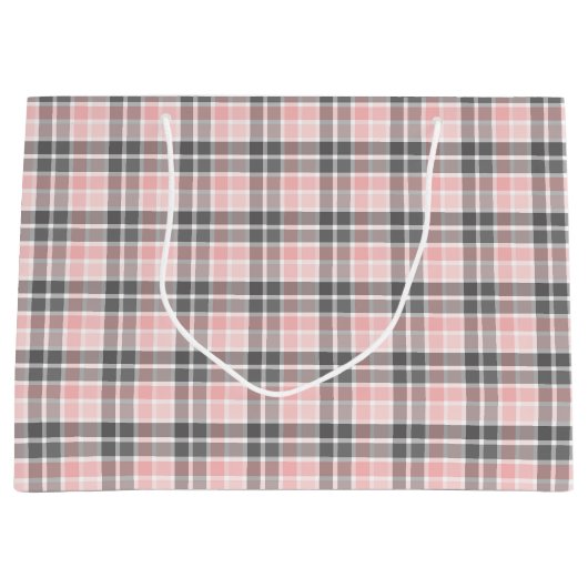 Elegant roze en grijs large cadeautasje (Voorkant)
