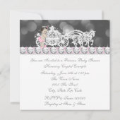 Elegant roze en grijs prinses Baby shower Kaart (Achterkant)