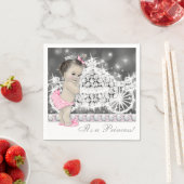Elegant roze en grijs prinses Baby shower Servet (Insitu)