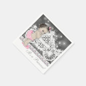 Elegant roze en grijs prinses Baby shower Servet (Hoek)