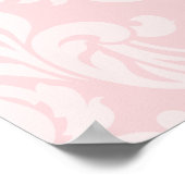 Elegant roze en grijze Damask Wedding Seating Seat Poster (Hoek)