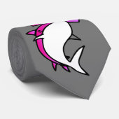 Elegant roze en grijze Hammerhead Shark cartoon Ne Stropdas (Opgerold)