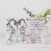 Elegant roze en grijze vrijgezellenfeest kaart (Staand voorkant)