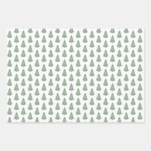 Elegant roze en groene Chinese kerstboom Inpakpapier Vel (Voorkant 2)