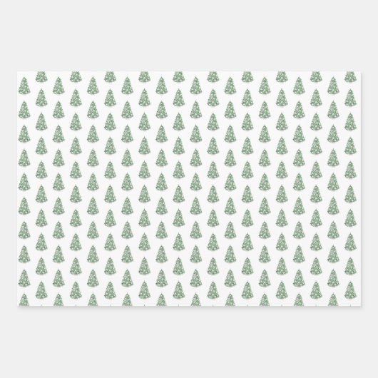 Elegant roze en groene Chinese kerstboom Inpakpapier Vel (Voorkant)