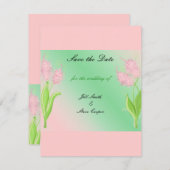 Elegant Roze en Groene Floral sparen de Datum Save The Date (Voorkant / Achterkant)