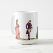 Elegant roze en groene Franse Mode Regeringsgowns Koffiemok (Voorkant links)