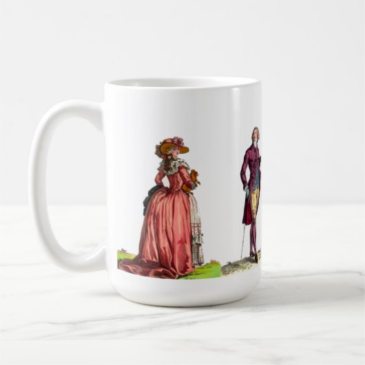 Elegant roze en groene Franse Mode Regeringsgowns Koffiemok (Links)