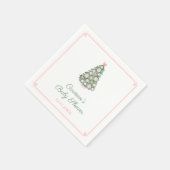 Elegant roze en groene kerstbomen Baby shower Servet (Hoek)