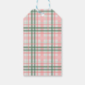 Elegant roze en groene Prettige feestdagen kerst Cadeaulabel (Achterkant)