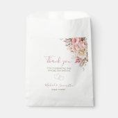 Elegant Roze en Ivoor Roos Bruiloft Bedankzakje (Voorkant)