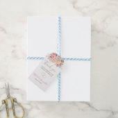 Elegant Roze en Ivoor Roos Bruiloft Cadeaulabel (Met Touw)