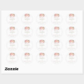 Elegant Roze en Ivoor Roos Bruiloft Ronde Sticker (Vel)