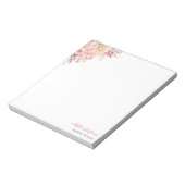 Elegant Roze en Ivoor Roos Custom Notitieblok (Linkerzijde)