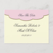 Elegant roze en ivoor Save The Date Aankondigingskaart (Voorkant)