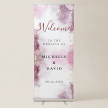 Elegant roze en magenta Weddenschap Welkom
