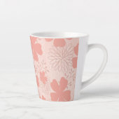 Elegant Roze en Meloen Bloemen Latte Mok (Rechts)