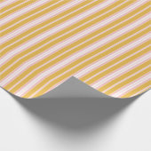 Elegant Roze en Mustard French Ticking Stripes Cadeaupapier (Hoek)