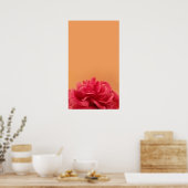 Elegant Roze en Oranje Floral Art Poster (Keuken)