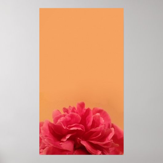 Elegant Roze en Oranje Floral Art Poster (Voorkant)