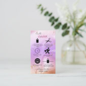 Elegant roze en Oranje kaarszorg Visitekaartje (Staand voorkant)