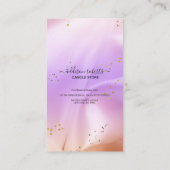 Elegant roze en Oranje kaarszorg Visitekaartje (Achterkant)