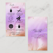 Elegant roze en Oranje kaarszorg Visitekaartje (Voorkant / Achterkant)