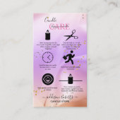 Elegant roze en Oranje kaarszorg Visitekaartje (Voorkant)