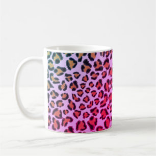 Elegant roze en oranje luipaard cheetah patroon koffiemok