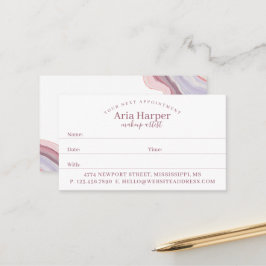 Elegant roze en Paars geode goud glitter Agate Afsprakenkaartje