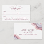 Elegant roze en Paars geode goud glitter Agate Afsprakenkaartje (Voorkant / Achterkant)